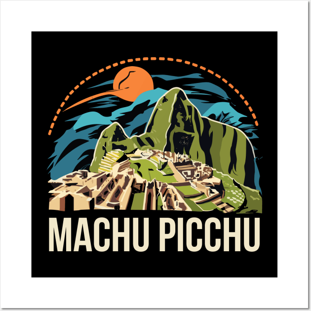 Machu Picchu Retro Inca Wall Art by Junalben Mamaril